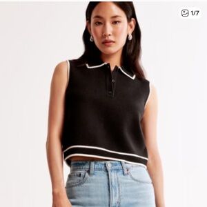 Abercrombie & Fitch Luxeloft Sleeveless Notch Neck Sweater Top in size USWL
